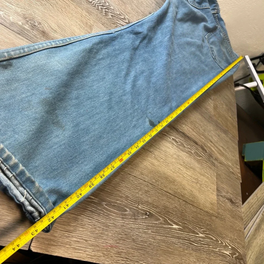 Lee Vintage Jeans Mens 37x30 Blue Light Wash Talon 42 Zip Distressed Workwear